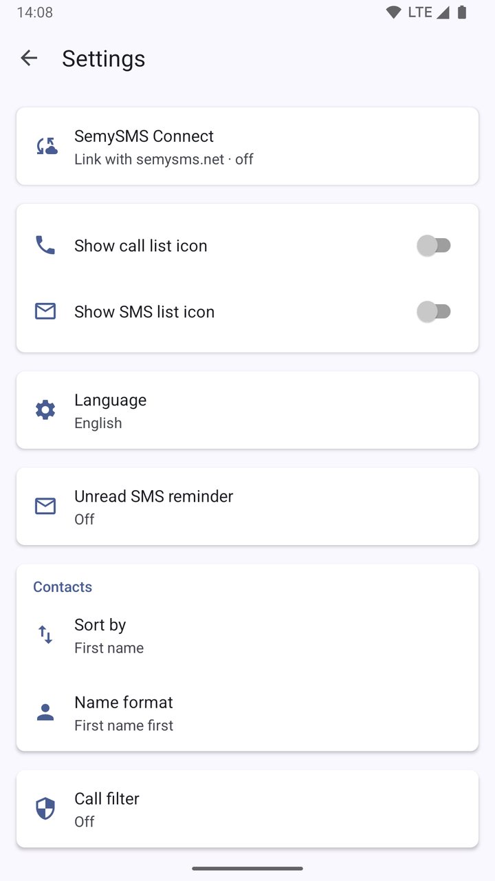 Settings → SemySMS Connect